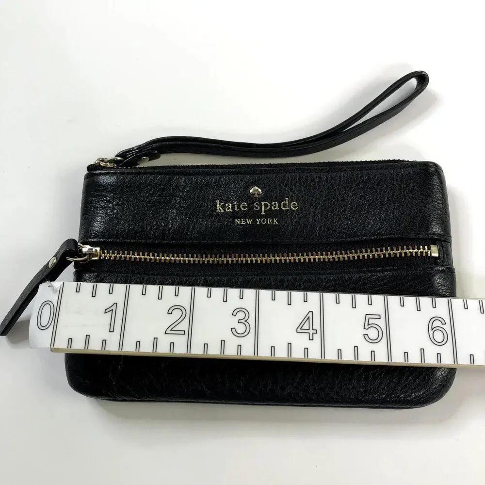 Kate Spade Black Pebbled Leather Wristlet / Clutch #Q331 PLS READ HRJ